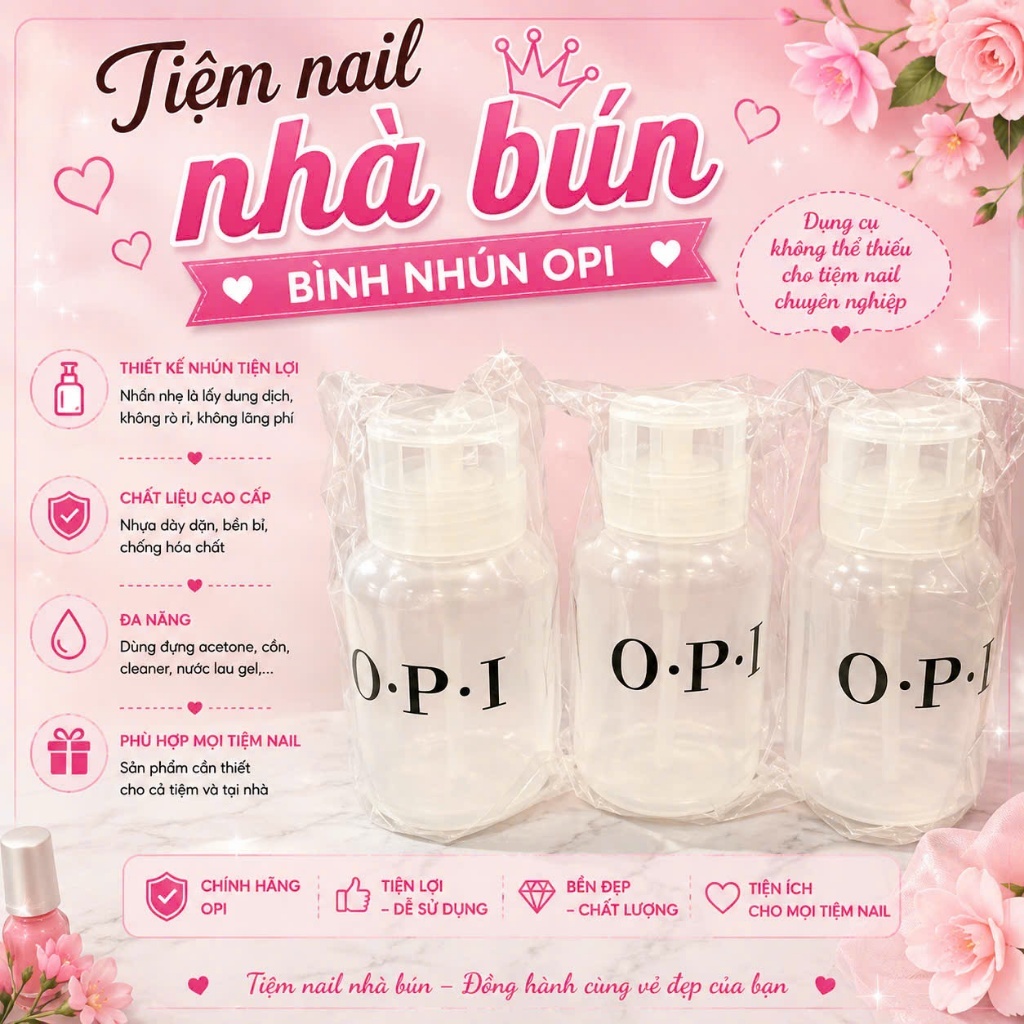 Bình OPI, Lọ đựng cồn acetone 250ml đầu xịt