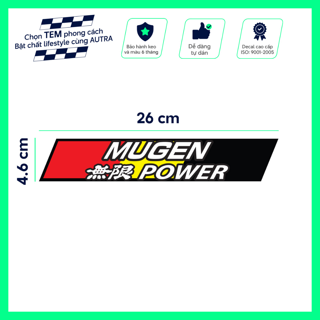 Tem MUGEN POWER dán ô tô - AUTRA - dán nhiều vị trí