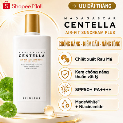 Kem Chống Nắng Skin1004 Madagascar Centella Air-Fit Suncream Plus 50ML & 20ML