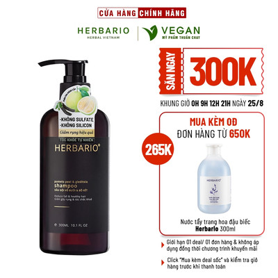 Bản Nâng Cấp - Dầu gội vỏ bưởi & bồ kết Herbario 300ml không sunfate không silicon
