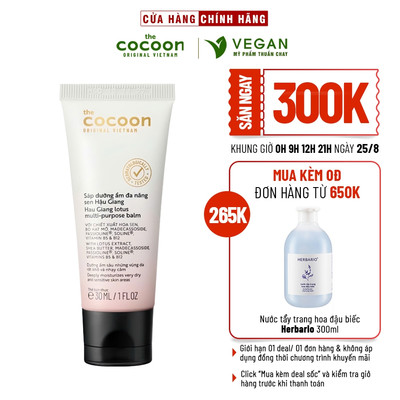 Sáp dưỡng ẩm đa năng sen Hậu Giang phiên bản giới hạn "ửng hồng không ửng đỏ" Cocoon 30ml mỹ phẩm thuần chay