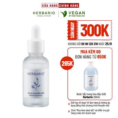 Serum Hoa Đậu Biếc ngăn ngừa lão hóa da 30ml herbario thuần chay