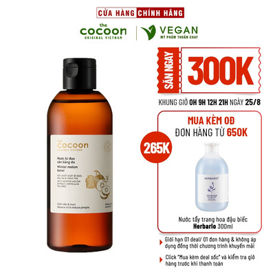 Toner nước bí đao cân bằng da cocoon 310ml - VEGAN - Mỹ phẩm thuần chay
