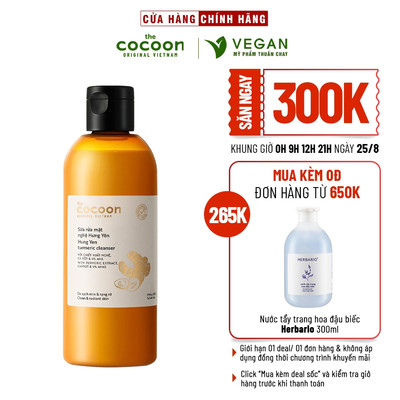 Bigsize - Sữa rửa mặt nghệ Hưng Yên Cocoon giúp da sạch mịn và rạng rỡ 310ml thuần chay