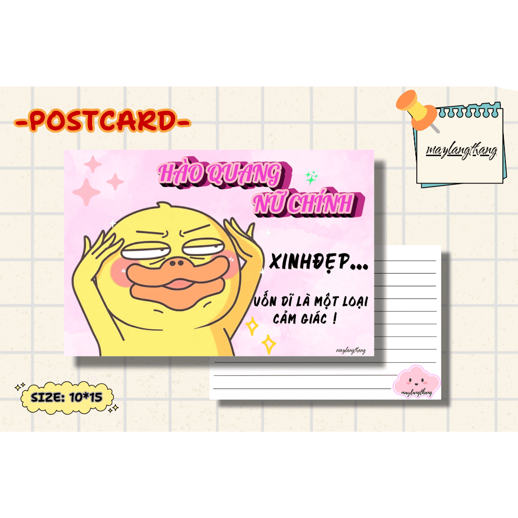 Thiệp Sinh Nhật viết tay Mini Xinh Xắn – Postcard "Nữ chính" – Giấy C300 | Maylangthang P2