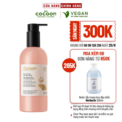 Sữa rửa mặt sen Hậu Giang 310ml Cocoon Mỹ phẩm thuần chay