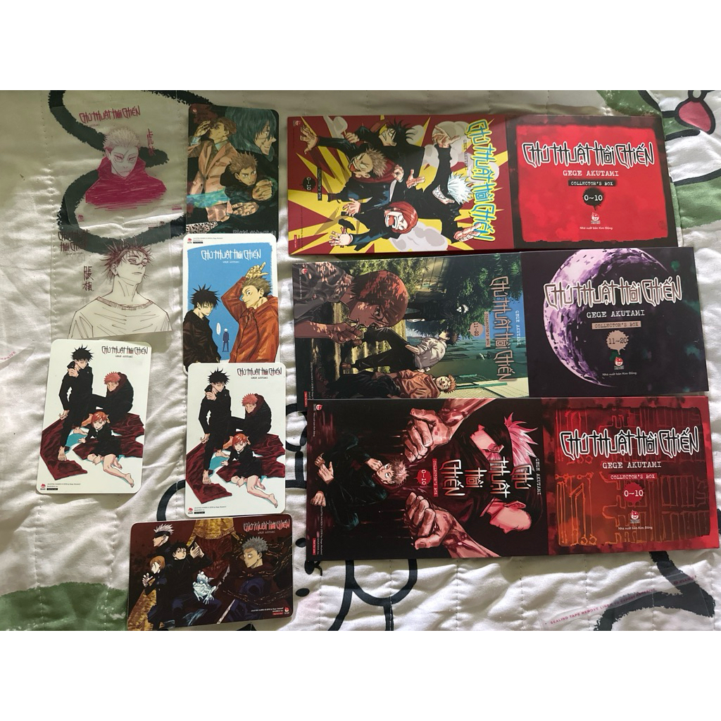 Phụ kiện manga - Combo card JJK kèm 3 box chưa gập như ảnh (PVC có xước)