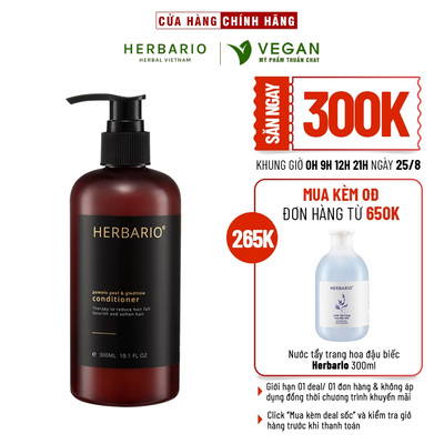 Dầu xả Vỏ bưởi & Bồ kết HERBARIO 300ml giúp tóc suôn mượt - VEGAN - Mỹ phẩm thuần chay