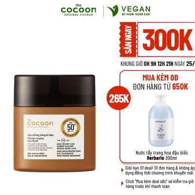 BIGSIZE - Sữa kem chống nắng bí đao Cocoon 50ml quang phổ rộng, bảo vệ rất cao SPF 50+, PA+, UVA