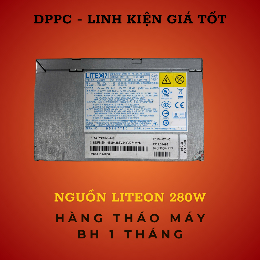 Nguồn máy tính Liteon 280W 24 pin hàng tháo máy đẹp