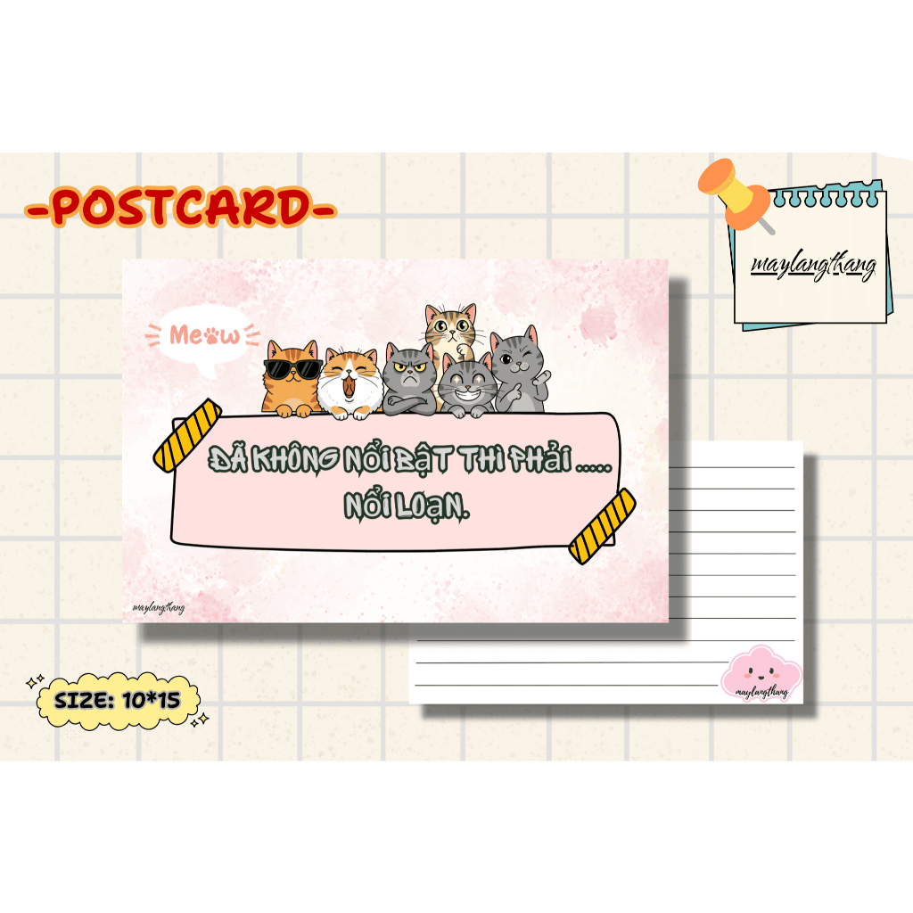 Thiệp Sinh Nhật viết tay Mini Xinh Xắn – Postcard "Nổi loạn" – Giấy C300 | Maylangthang P6