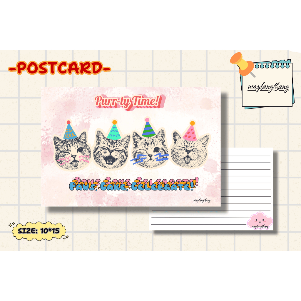Thiệp Sinh Nhật viết tay Mini Xinh Xắn – Postcard "Party" – Giấy C300 | Maylangthang P7