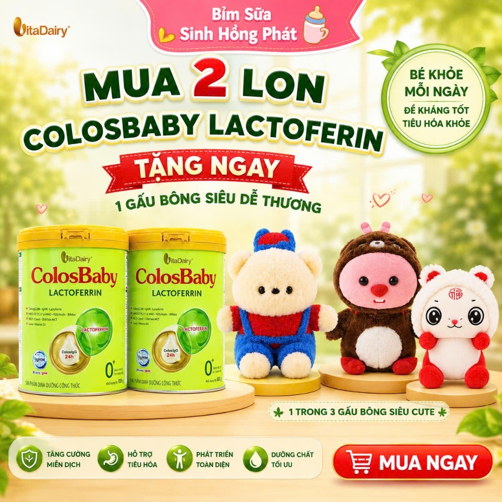 Sữa bột Colosbaby Lactoferrin 800g - Bổ sung dinh dưỡng, tăng sức đề kháng