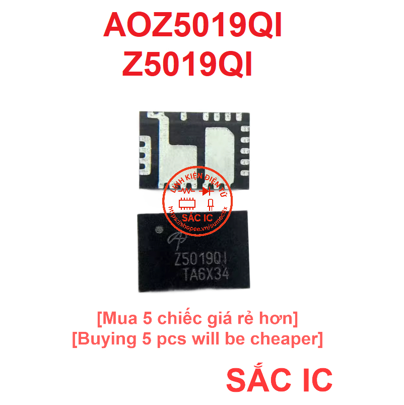 [A150] AOZ5019QI Z5019Q1 Z5019QI 5019 ic nguồn trên bo mạch - Mới nguyên bản - Original NEW