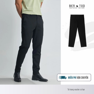 Quần tây nam Ben & Tod 075 | BC155 cotton lưng thường và lưng chun cao cấp đứng form nam tính công sở form Fit