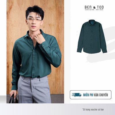 Áo sơ mi nam Ben & Tod B1622 20022 cotton đứng form cao cấp Regular [Special]