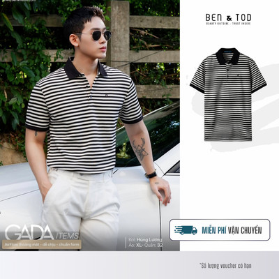 Áo polo nam Ben & Tod CS1300 BD291, áo thun có cổ chất liệu cotton, thoải mái Casual Fit