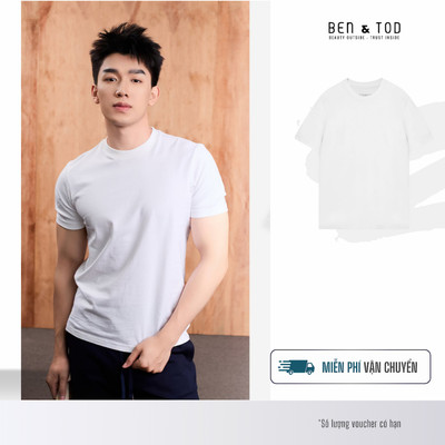 Áo thun nam trơn Ben & Tod CS1210 BE541 chất liệu cotton thoáng mát cao cấp đứng form Casual Fit [Special]