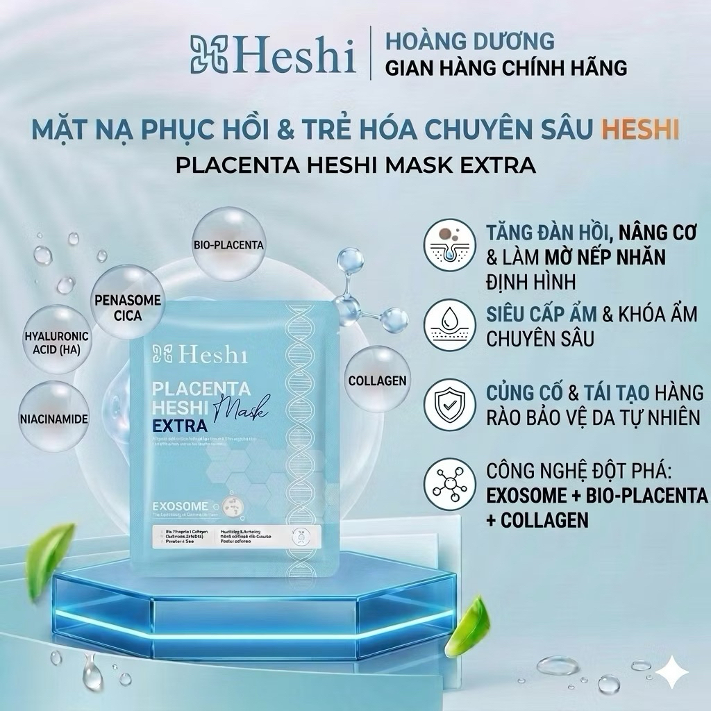 combo 2 hộp mặt nạ heshi cấp ẩm phục hồi ( chính hãng)