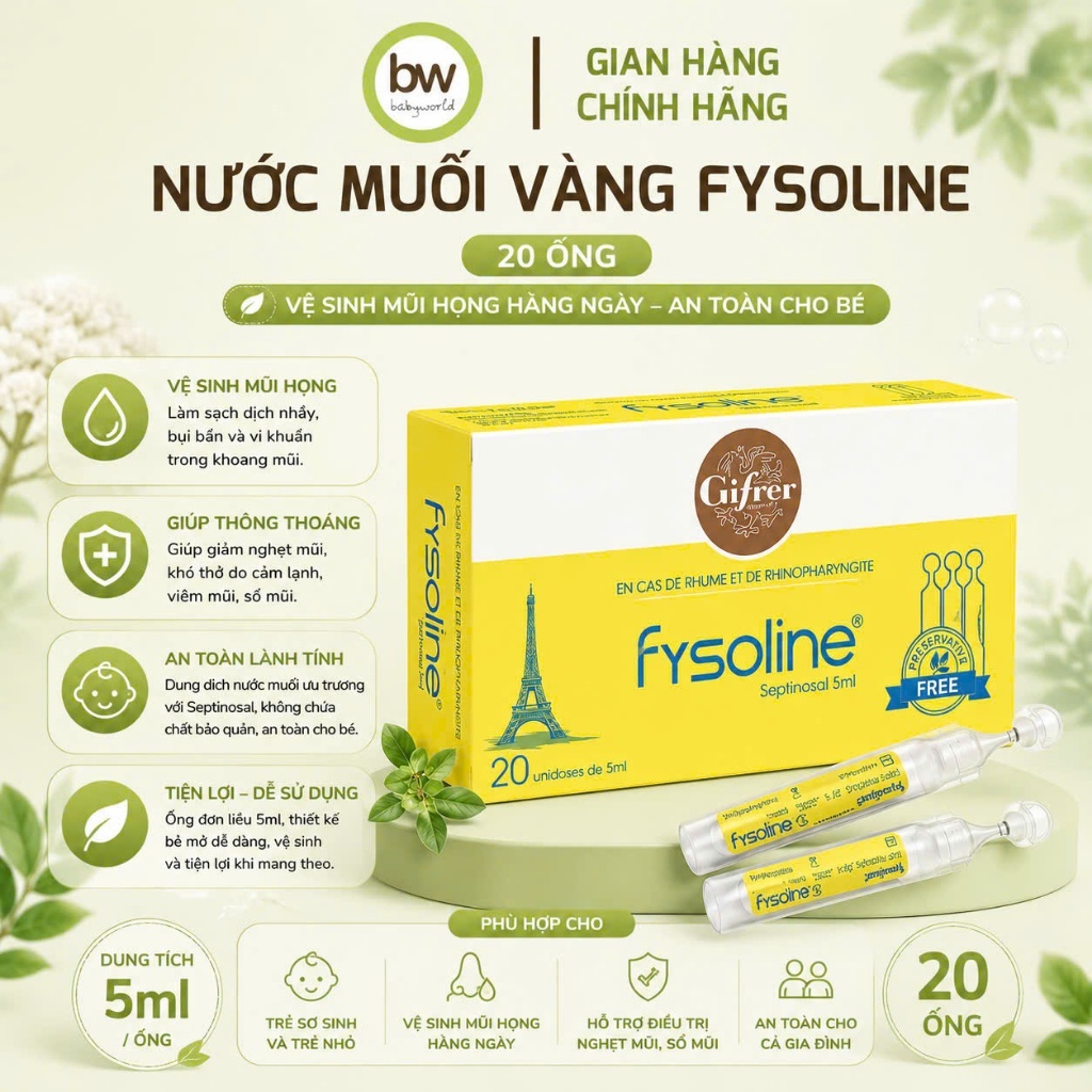 NƯỚC MUỐI VÀNG (Tép Vàng) FYSOLINE CHÍNH HÃNG Babyworlds