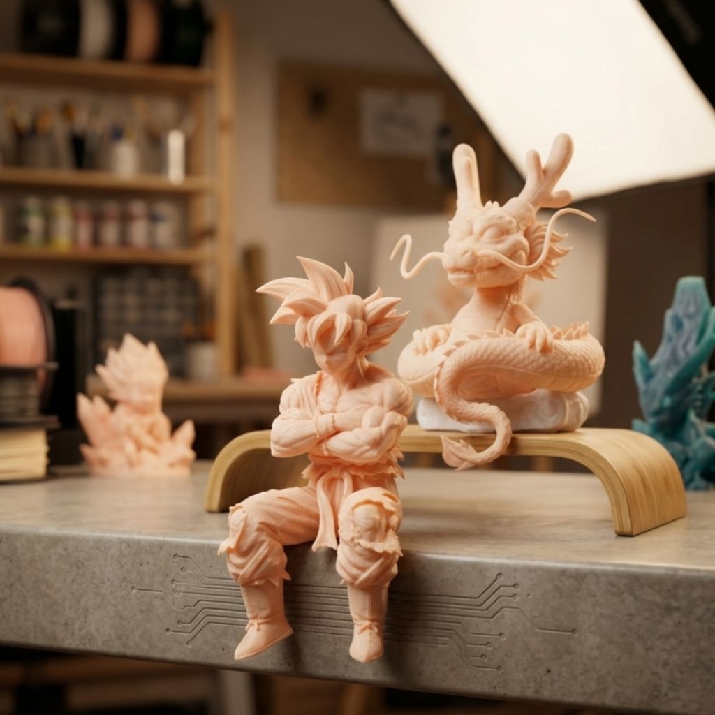 Mô hình 3D Goku dùng để decor màn hình máy tính, PC, góc làm việc