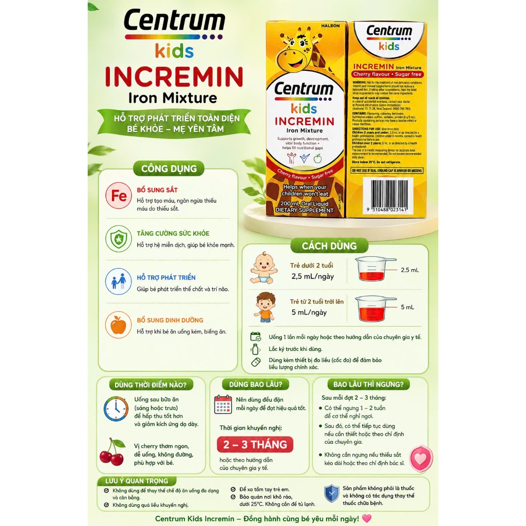 Centrum kids 200ml úc giúp bé ăn ngon