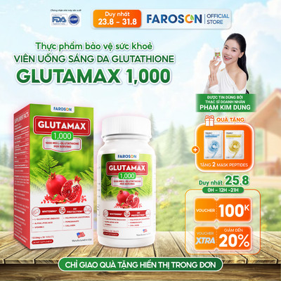 TPBVSK Viên Uống Trắng Da Glutathione Faroson Glutamax 1000 Sáng Da Giảm Nám Chống Nắng Hộp 30 Viên