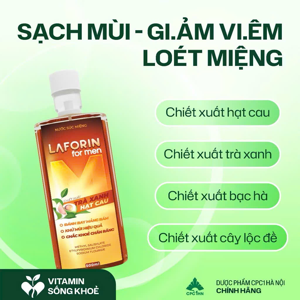 [Pass KOC New] ￼Nước Súc Miệng Thảo Dược Cho Nam Giới Laforin Formen Giảm Mùi Khó Chịu, Giúp Răng Tr
