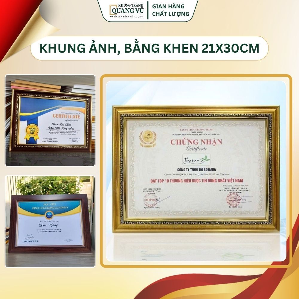 Khung ảnh treo tường A4 21x30cm mặt mica hoặc kính composite cao cấp bền đẹp
