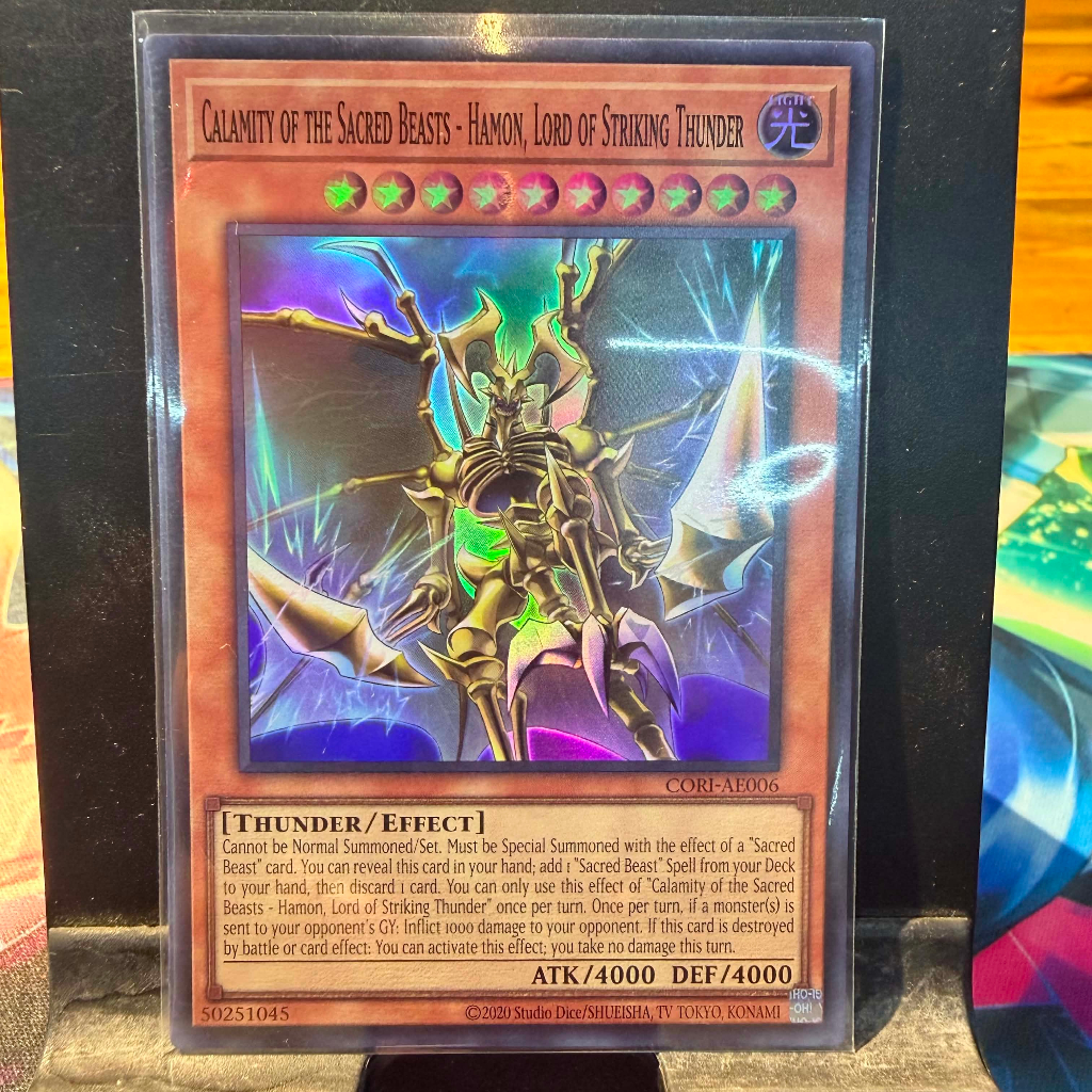 [ Bài Yugioh Chính Hãng ] CORI-AE006 Calamity of the Sacred Beasts - Hamon, Lord of Striking Thunder