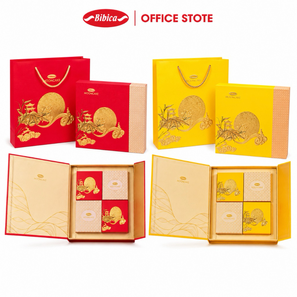 Bánh Trung thu cao cấp Như Ý Đoàn Viên - Hộp 4 bánh Bibica