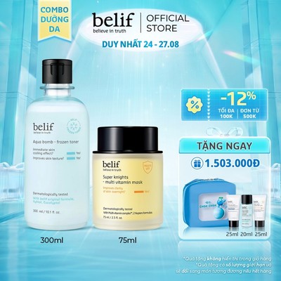 [belif Official] SVIP Bộ đôi Mặt nạ ngủ dưỡng ẩm và phục hồi da 75ml và Nước cân bằng 300ml