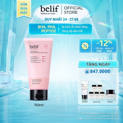 [belif Official] Sữa rửa mặt thuần chay giúp se khít lỗ chân lông Belif Super Knights (150ml)