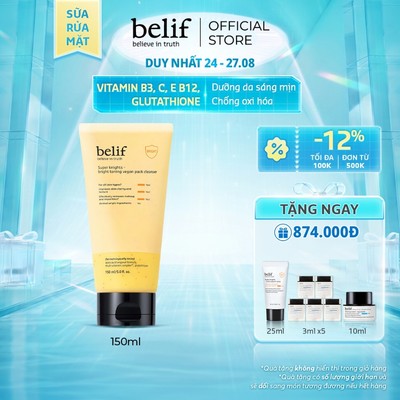 [belif Official] Sữa rửa mặt thuần chay làm sáng da Belif Super Knights (150ml)