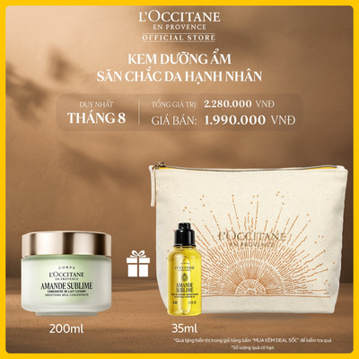 [Phiên Bản Mới] Kem Dưỡng Thể Hạnh Nhân L'Occitane Almond Body Cream 200ml