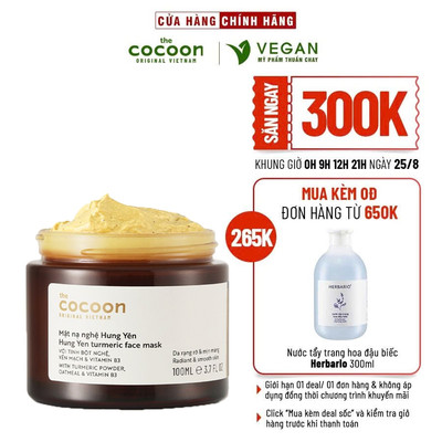 Bigsize - Mặt nạ nghệ Hưng Yên Cocoon giúp da rạng rỡ & mịn màng 100ml thuần chay