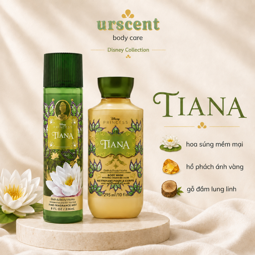 [Tiana] Body mist + Sữa tắm BBW l BST DISNEY l Fullsize