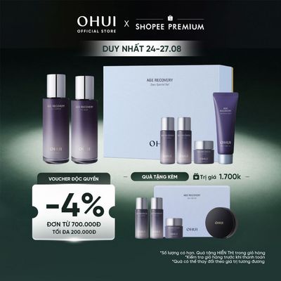 [OHUI Official] [ Limited Edition] Bộ phục hồi da lão hoá 6 món bổ sung baby collagen OHUI Age Recovery 8pcs Special Set