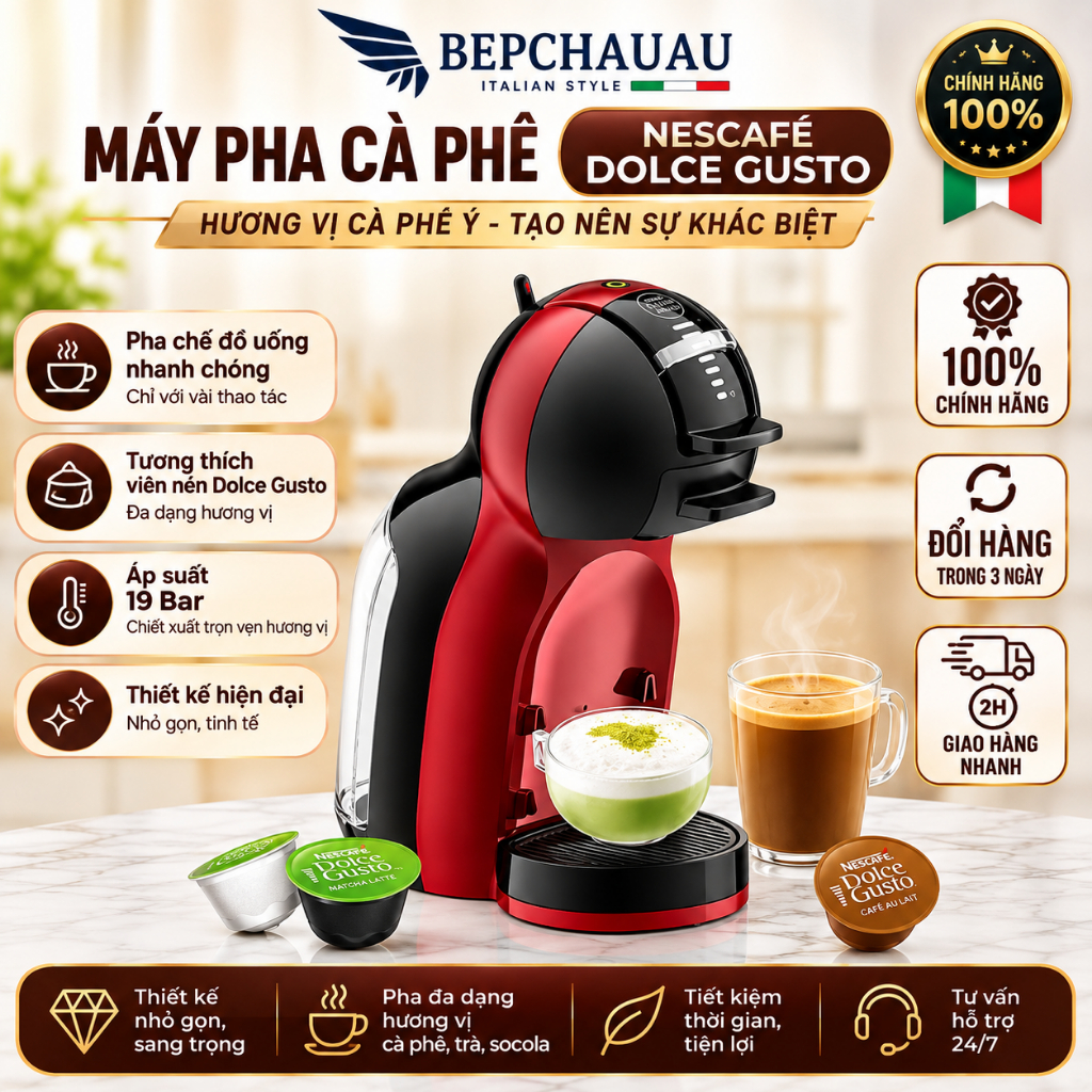 Máy Pha Cà Phê Viên Nén Capsule Nescafe Dolce Gusto, BH 12 Tháng
