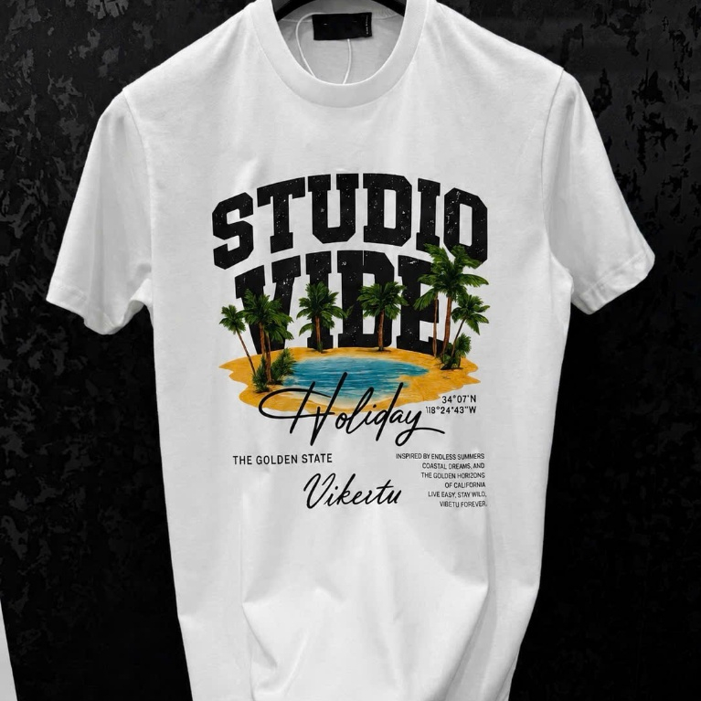 ÁO STUDIO VIBE CÂY DỪA (TRẮNG) - MN 2234