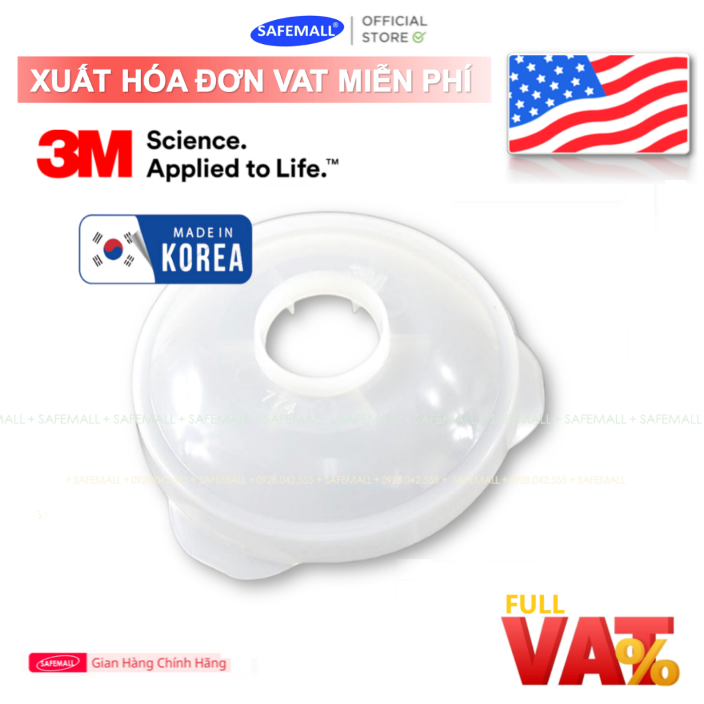 SAFEMALL Nắp Giữ Tấm Lọc 3M 774 Sản Xuất Theo Tiêu Chuẩn N95 USA Dùng Cho Mặt Nạ 3M