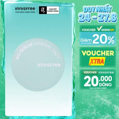 Phấn phủ kiềm dầu dạng nén innisfree No Sebum Mineral Pact 8.5g