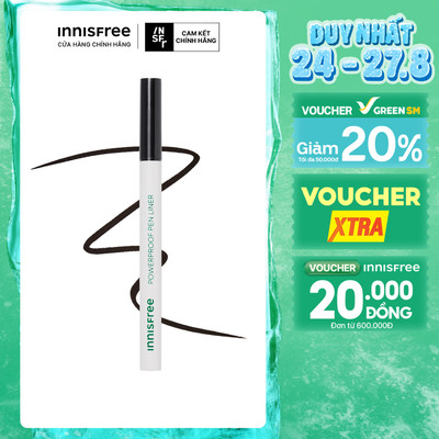 Bút kẻ viền mắt nước lâu trôi innisfree Powerproof Pen Liner 0.6g