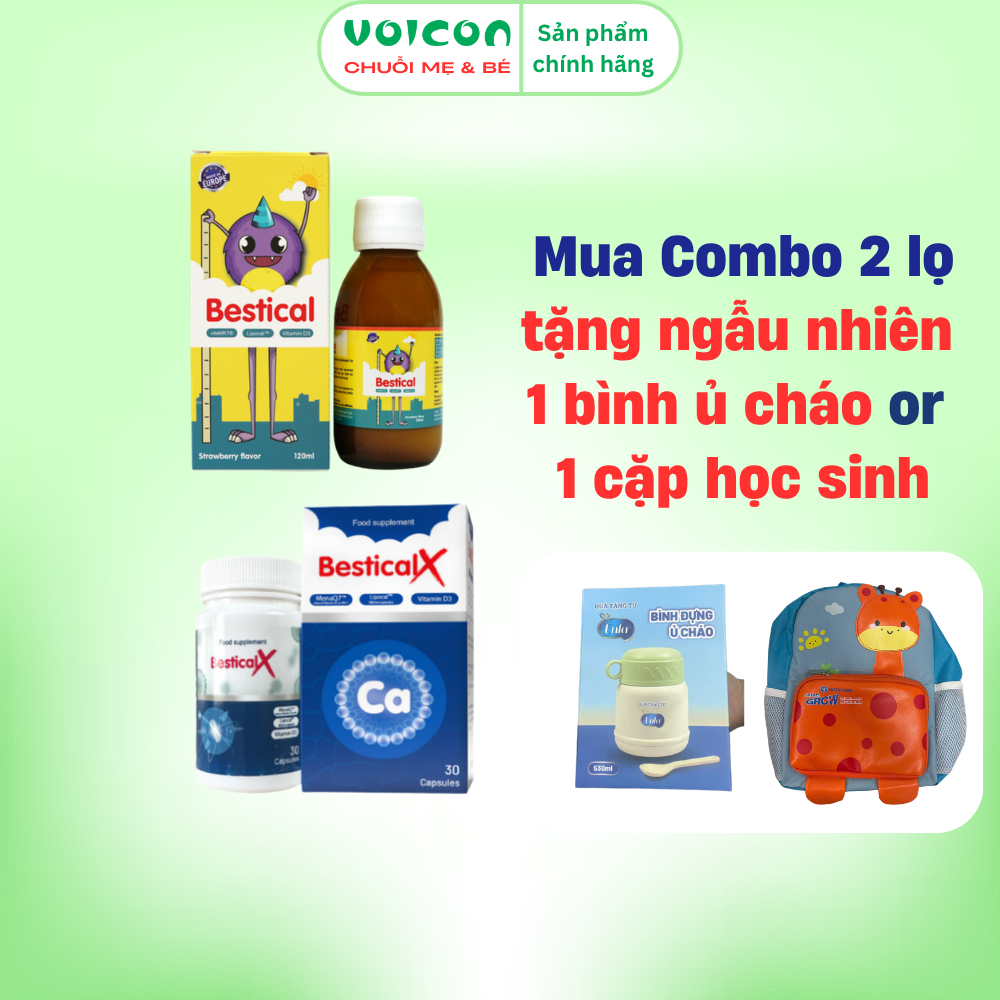 Canxi Sinh Học Bestical 120ml Và Bestical X Hỗ Trợ Tăng Chiều Cao cho Bé Chắc Khỏe Xương Răng
