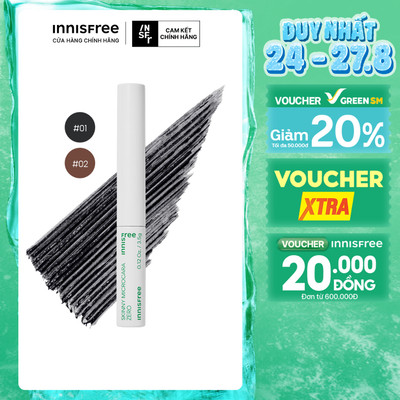 Mascara chải mi siêu mảnh chống trôi innisfree Skinny Microcara Zero 3.5g