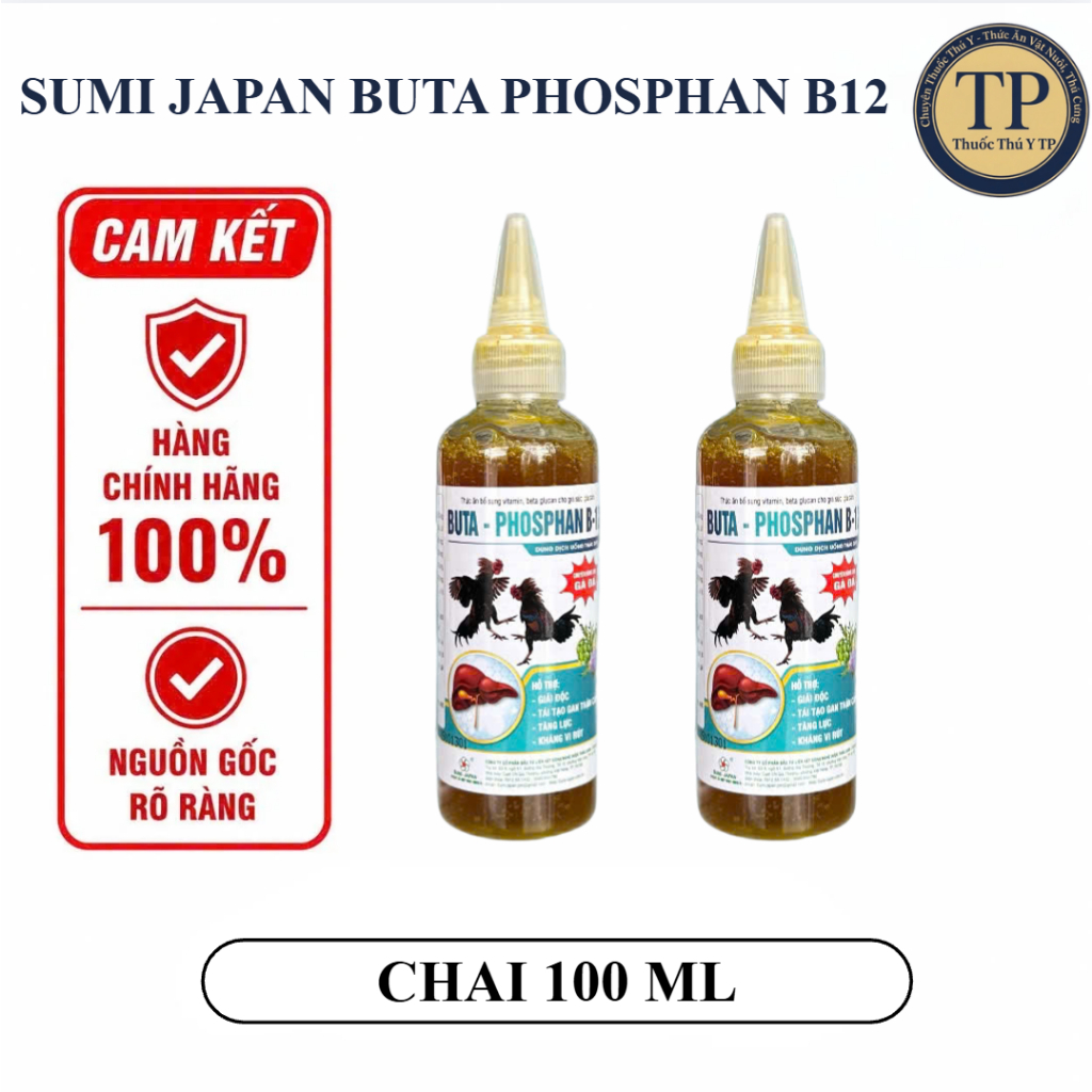 Buta Phosphan B12 100ml giải độc, tái tạo gan thận gà đá, tăng lực gà đá