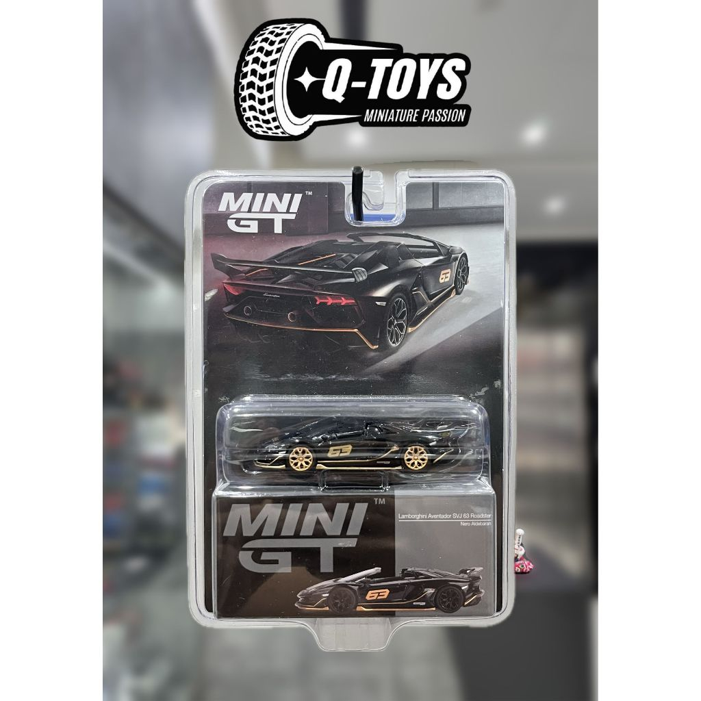 qtoys Xe mô hình MiniGT CHASE Lamborghini Aventador SVJ 63 Roadster (MGT000803) tỉ lệ 1:64