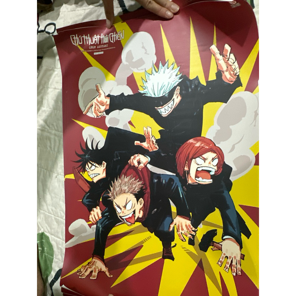 Phụ kiện manga - Poster JJK Fes Nippon ơi (đỏ), cuốn ống nc tránh df