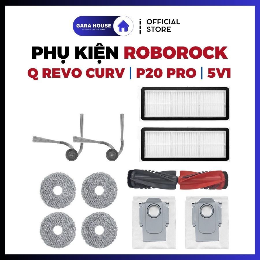[Combo Phụ kiện] Robot Roborock Q Revo Curv, 5AE, Q Revo C Pro, P20 PRO, Edge 5V1 _ OEM