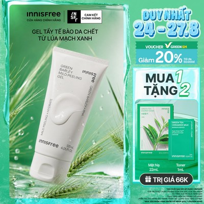Gel tẩy tế bào da chết từ lúa mạch xanh innisfree Green Barley Mild Peeling Gel 120ml